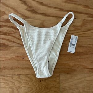 PacSun Ivory Scrunch High Cut Bikini Bottom